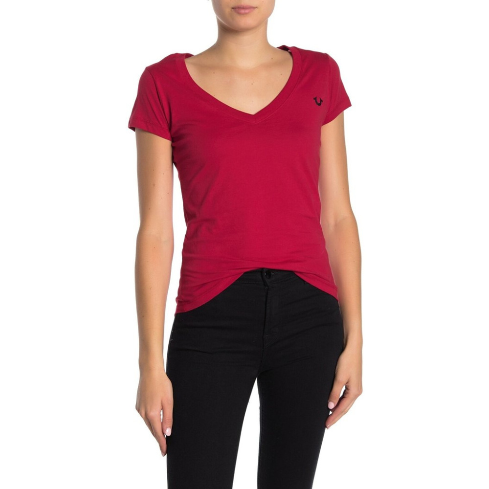 True Religion Women's Buddha V-Neck Tee T-Shirt